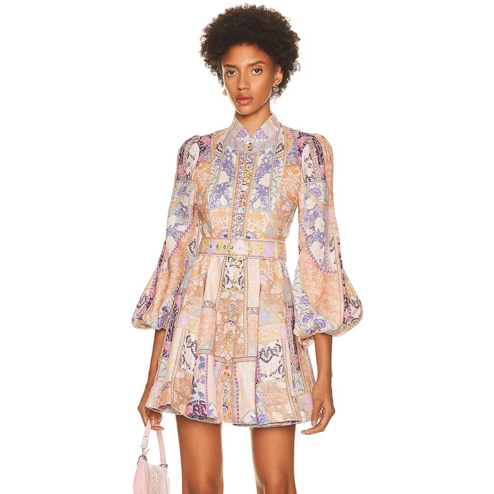 Zimmermann Kaleidoscope Buttoned Mini Dress